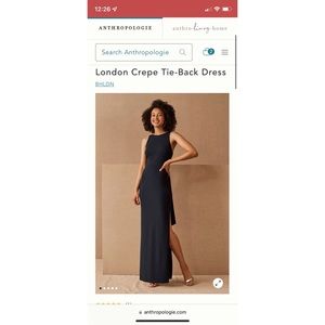 BHLDN London Crepe Dress in Midnight - size 6 - NWT